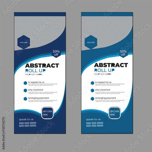 abstract template. Conference ROLL-UP Banner Template Design with Professional and Corporate look . This layout is suitable for any project purpose. Very easy to use and customize , all you need to 