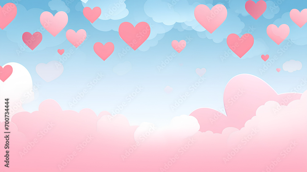 AI minimal image heart-shaped background for Valentine's Day festival