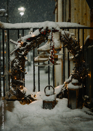 Christmas time in Iceland, with a heavy snowfall and Christmas spirit. 