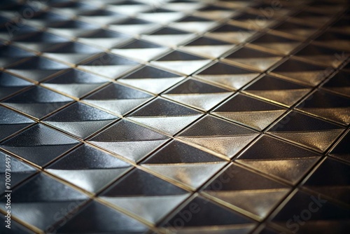 Textured metal flooring with diamond pattern. Generative AI photo