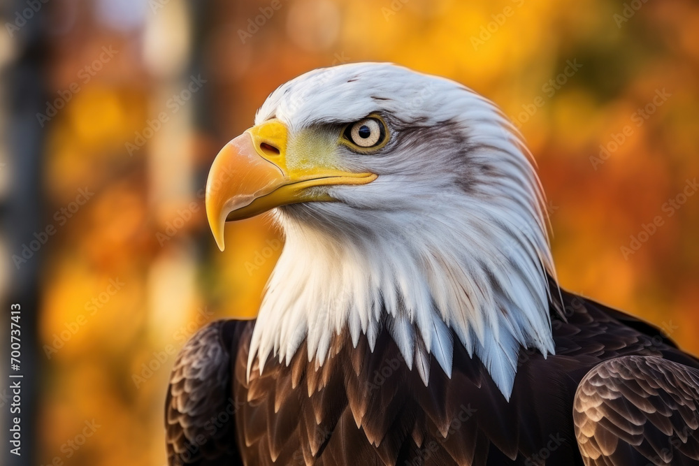 Fototapeta premium portrait of a eagle on a branch