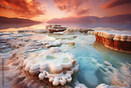 The Dead Sea, Jordan, with surreal salt formations - Seas and oceans, mysterious landscapes
