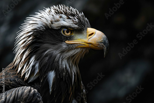 portrait of a eagle on a branch