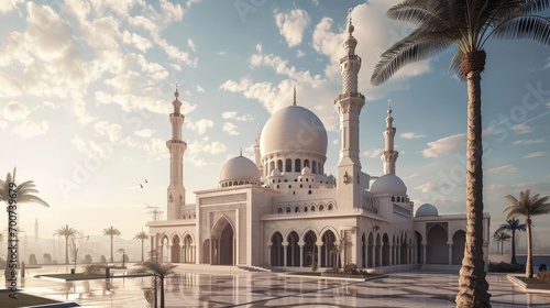Obraz na plátně Amazing architecture design of muslim mosque ramadan