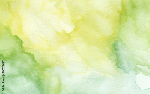 Green and yellow watercolor shades seamlessly blend in this soft, fluid painting.