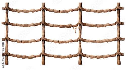Rope fance isolated on white or transparent background photo