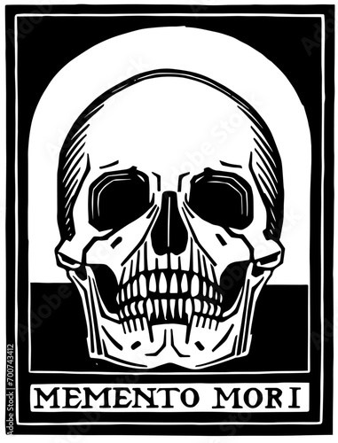 memento mori, the inevitable death, skull design, antique book illustration, ex libris, graphic design, european 1930s