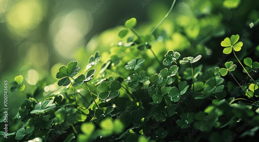 a green background with a bunch of clover leaves a green background with a bunch of clover leaves
