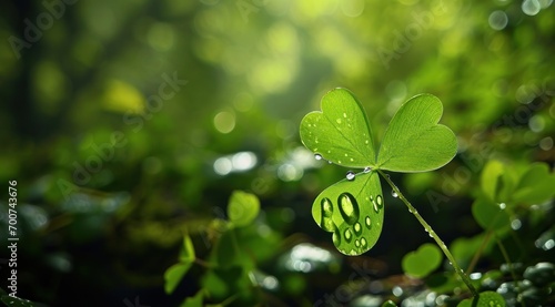 a four leaf clover leaf on a green background