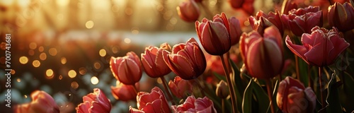 a bunch of tulips are placed in an arrangement #700743681