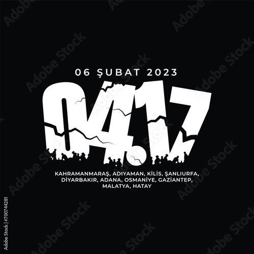Türkiye depremi 6 şubat. Turkey earthquake february 6, 2023. Pray For Turkey. Vector design. Central fault line. Affected cities infographic vector design