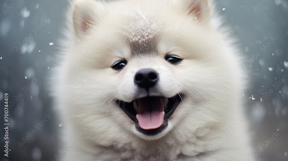 A joyful dog reveling in the winter wonderland, exuding pure delight amidst the snowy landscape. A heartwarming portrayal of a beloved pet embracing the magic of nature in winter A joyful dog reveling in the winter wonderland, exuding pure delight amidst the snowy landscape. A heartwarming portrayal of a beloved pet embracing the magic of nature in winter