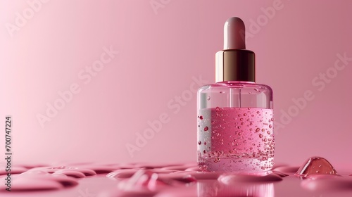 3D Collagen Skin Serum and Vitamin illustration isolated on soft color background. concept skin care cosmetics solution. 3d rendering.