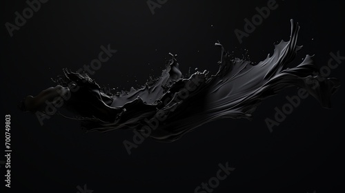 black color stoke isolated on black background photo