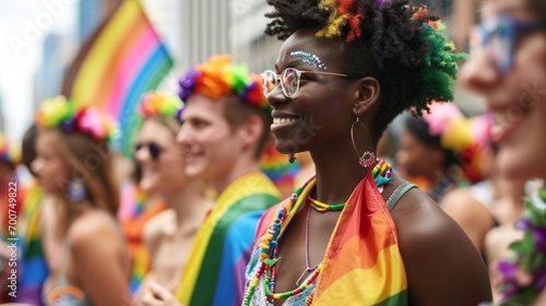 LGBT pride. Happy people at the LGBT parade. Freedom of love and diversity