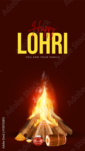 Happy Lohri Celebration Social Media Post