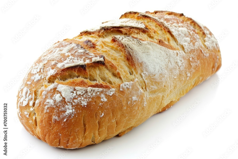  Fresh bread on white background