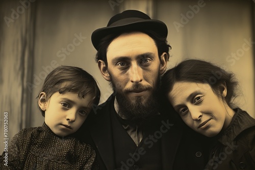 old photograph of a family posing together in front of a studio camera © Jorge Ferreiro