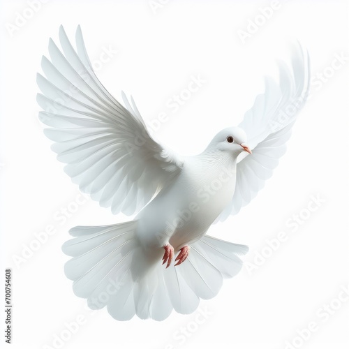 white dove isolated on white © AiDistrict