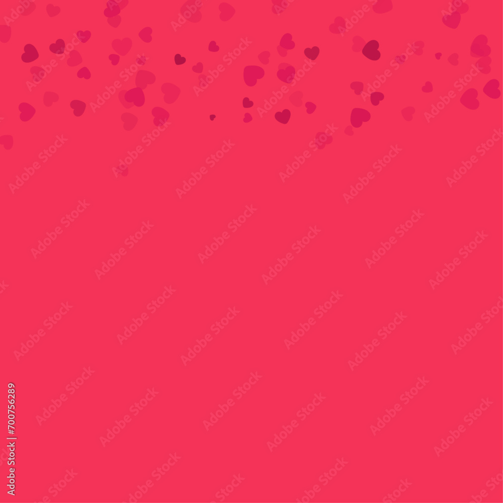 Love in the Air: Red Heart Particles on Warm Background