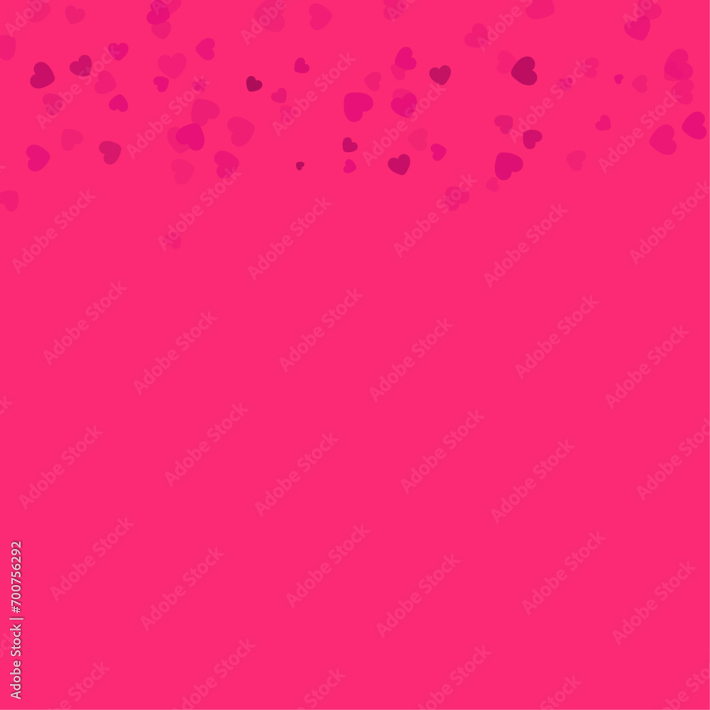 Bright Pink Heart Bubbles Floating on Pink Background