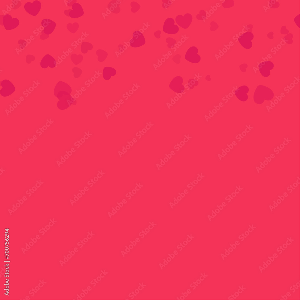 Deep Red Hearts Drifting on Pink to Red Gradient Background