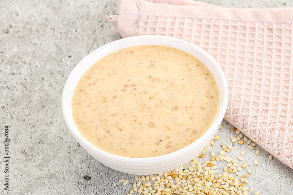 Sesame sauce in the bowl Sesame sauce in the bowl