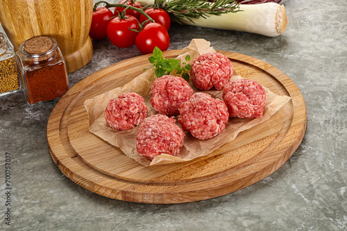 Raw beef meatball minced meat