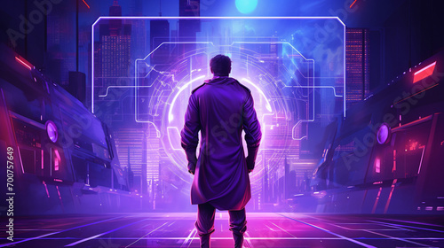 cyber, cyber theme, suitable for an image illustration or background, cyber purple theme