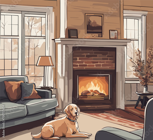 fireplace in room