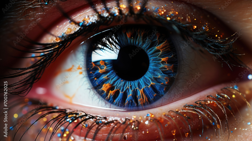 blue woman's eye