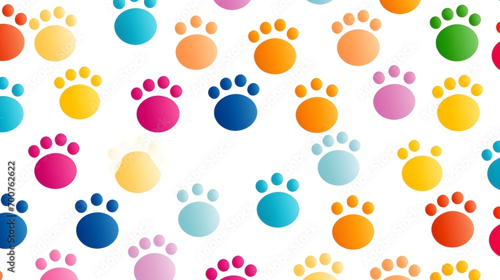 a playful pattern of colorful paw prints from both dogs and cats, creating a whimsical and charming composition, Abstract Texture - Generative AI
a playful pattern of colorful paw prints from both dogs and cats, creating a whimsical and charming composition, Abstract Texture - Generative AI