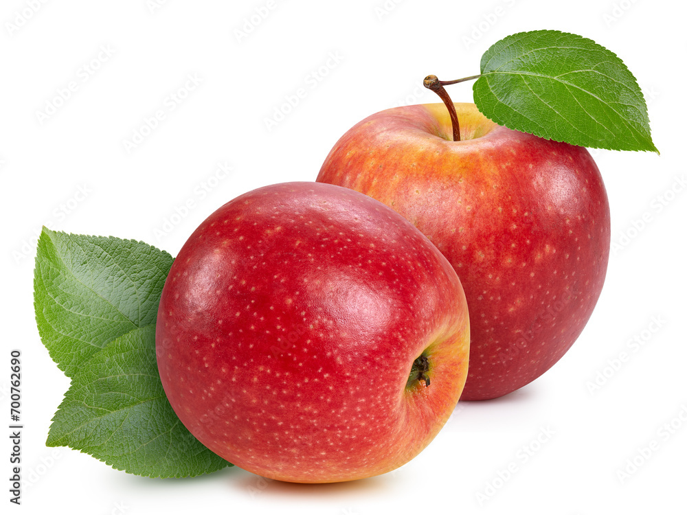 Red apple fruits isolated on white background Red apple fruits isolated on white background