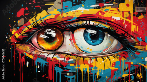 colorful eyes in abstract art