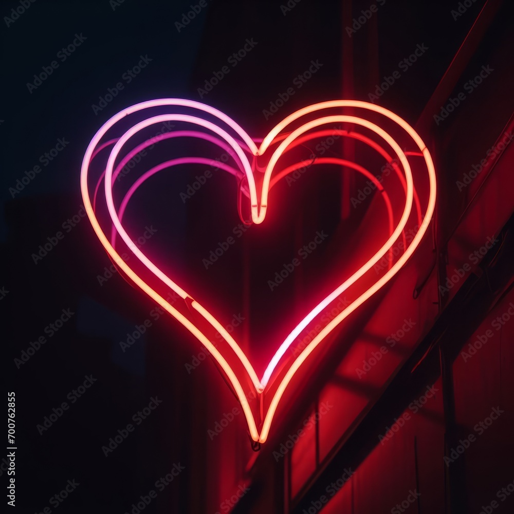 abstract red heart neon abstract red heart neon