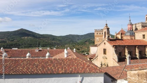 Views of The Royal Monastery of Santa Maria de Guadalupe is a 14th century monastery located in the Spanish town of Guadalupe, in the province of Caceres. UNESCO World Heritage Site in 1993. photo