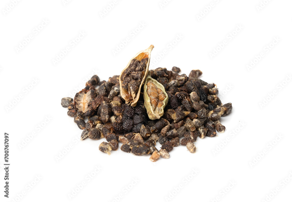 Cardamom Isolated, Green Cardamon Seeds, Dry Kardamon, Cardamum Spice, Genera Elettaria Beans Cardamom Isolated, Green Cardamon Seeds, Dry Kardamon, Cardamum Spice, Genera Elettaria Beans