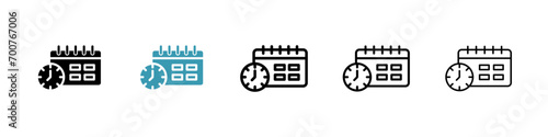 Schedule vector illustration set. Agenda deadline calendar icon. Meeting appointment calendar symbol for UI designs.