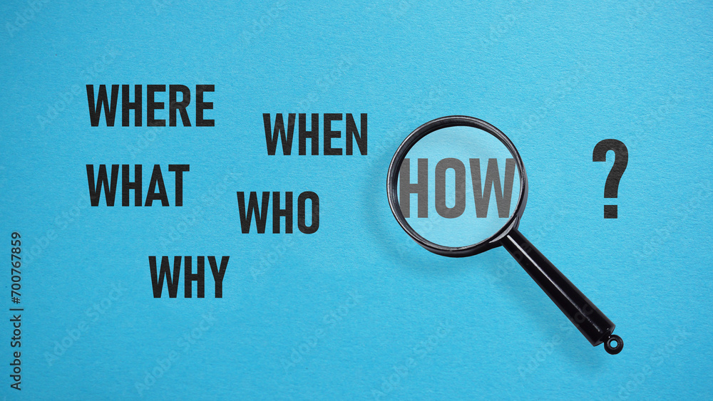 5W and 1H - Where, What, Why, When, Who and How Stock Photo | Adobe Stock
