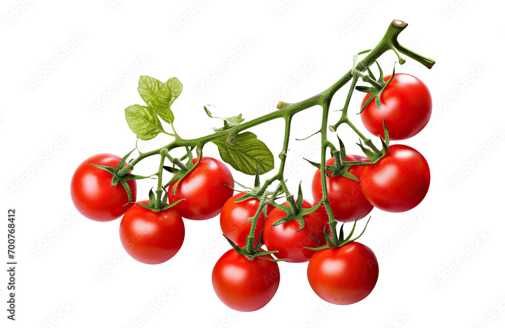 Fresh delicious tomatoes on branch, cut out