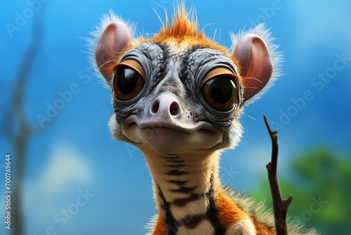 A lemur giraffe hybrid  wildlife photography  ai generated. Full HD background.