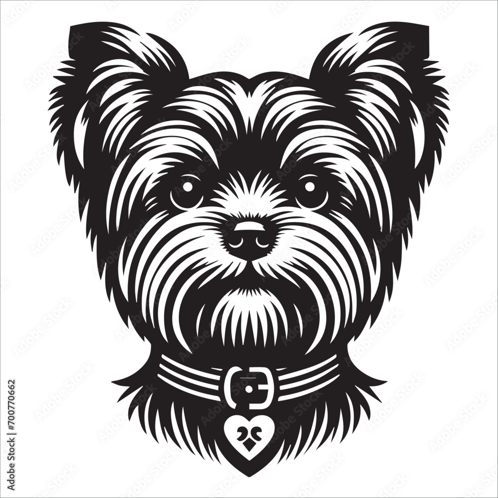 puppy dog , Yorkshire terrier head illustration