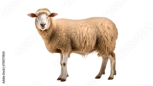 A majestic mammal, with soft wool and curious snout, stands alone on a stark black canvas, embodying the resilience and quiet strength of the humble sheep in the face of darkness
