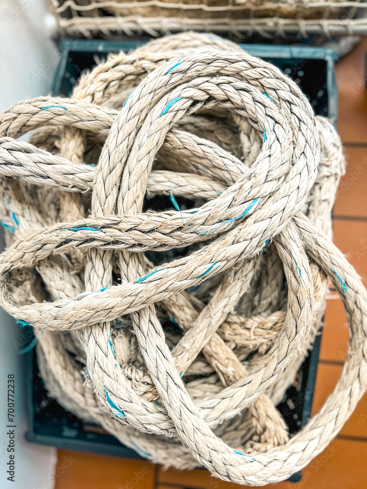 Nautical Style Ropes on a Ship's Deck