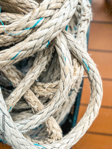 Nautical Style Ropes on a Ship's Deck