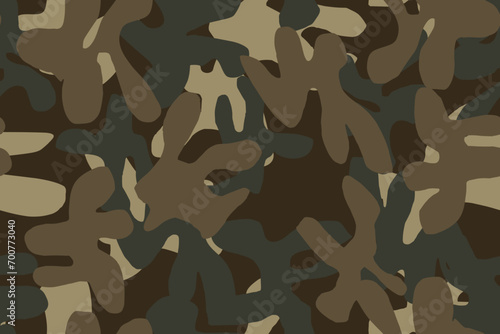Army Brown Grunge. Digital Dirty Camouflage. Green Camo Paint. Military Camo Print. Modern Seamless Background. Abstract Vector Camouflage. Fabric Brown Texture. Seamless Brush. Beige Hunter Pattern.
