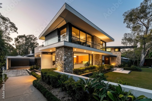 Contemporary Suburban Residence - Modern Architecture, Spacious Design, Luxury Living © AIGen