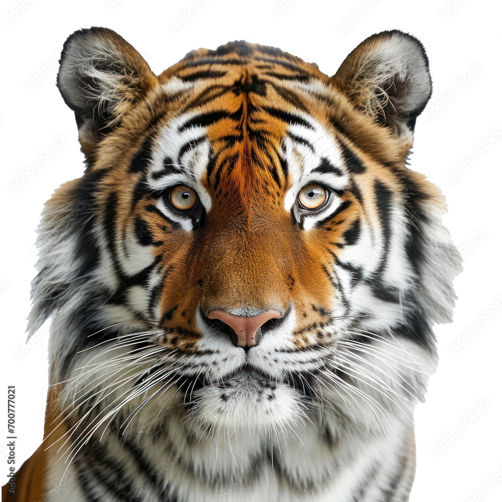 Fototapeta premium Portrait of a tiger, transparent or isolated on white background