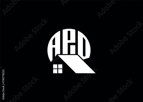 Real Estate Letter APD Monogram Vector Logo.Home Or Building Shape APD Logo.