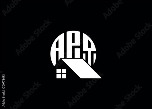 Real Estate Letter APQ Monogram Vector Logo.Home Or Building Shape APQ Logo photo